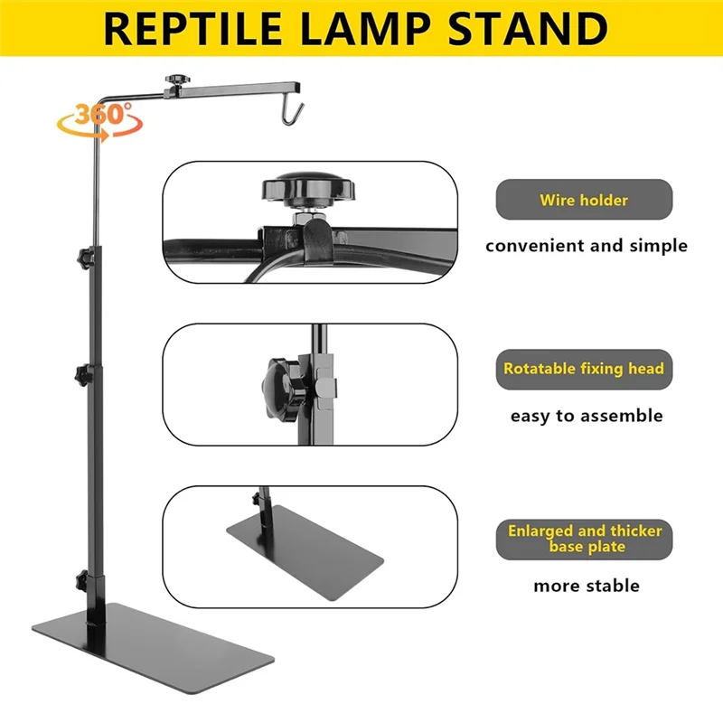 

AC23-Reptile Lamp Stand Lamp Stand Reptile Heat Lamp Stand Adjustable Light Stand For Reptile Glass