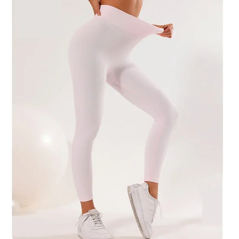 Pantalones de Yoga de secado rápido sin costuras para mujer, pantalones deportivos de cintura alta y levantamiento de cadera, Fitness y Fitness