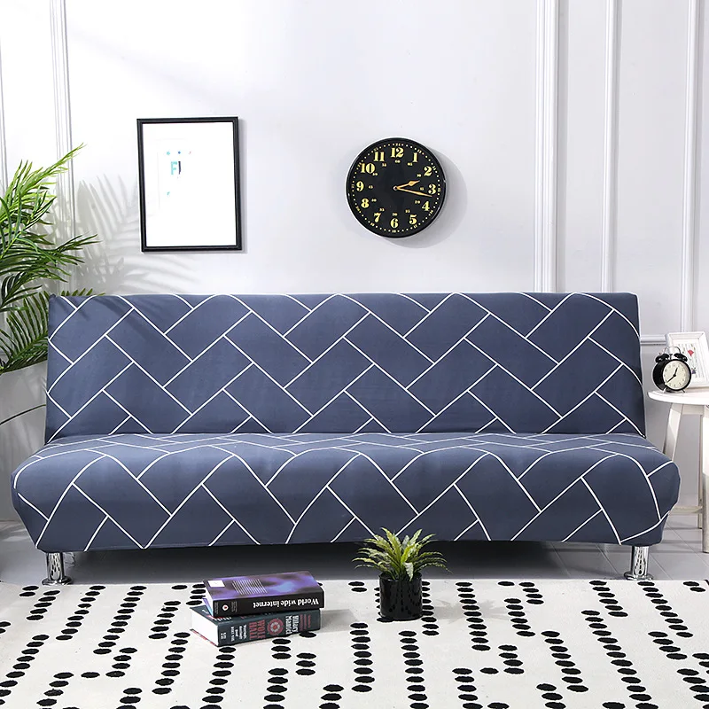 Printed Stretch Sofa Bed Slipcover Full Cover Armless Two Seat Cm Length Depth Back Height Elastic Home Furniture Dust