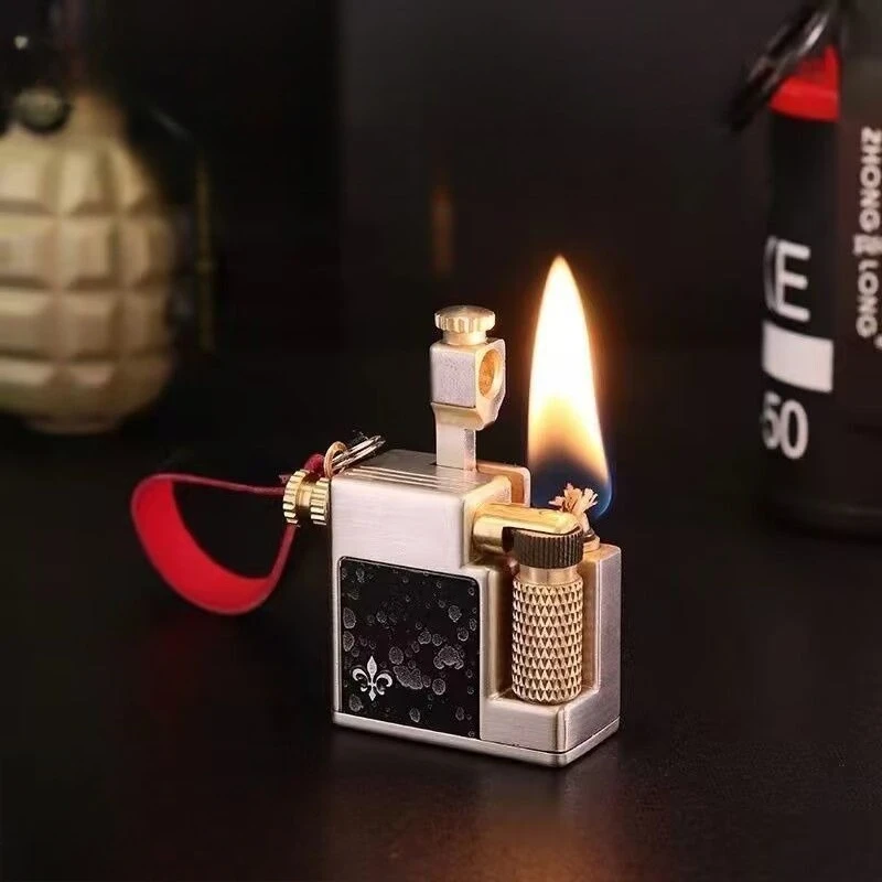 

New Sifang Pure Copper Creative Lighter Retro Grinding Wheel Side Slip High End Personalized Mini