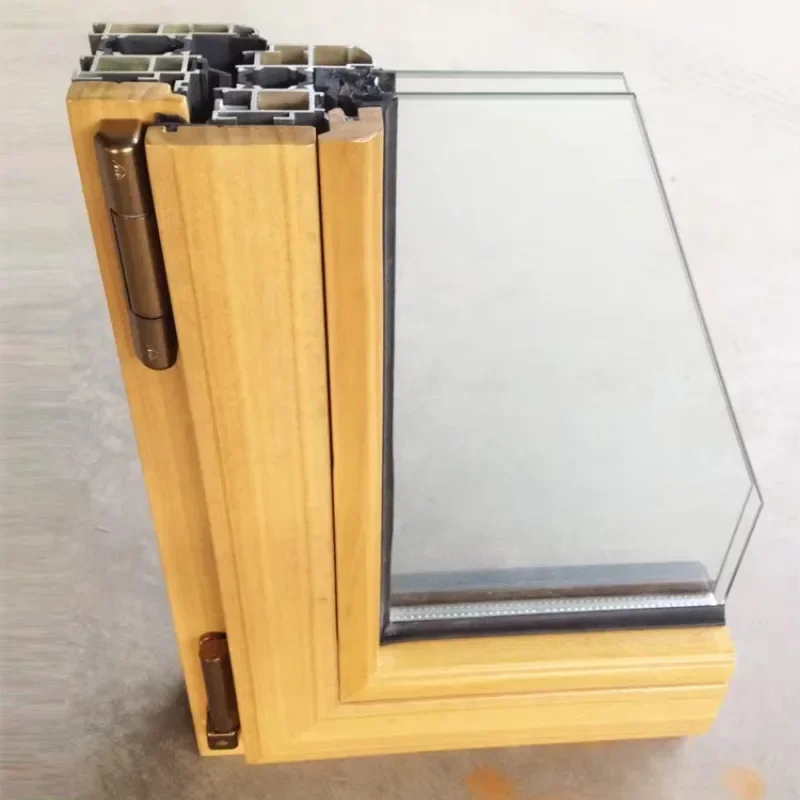 high-quality aluminum-clad wood trim exterior tilt steering window triple pane