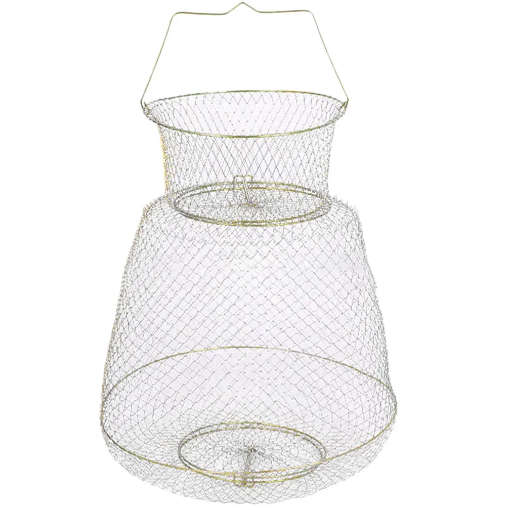 

Fishing Guard Cage Galvanized Portable Basket for Shrimp Crab Lobster Live Bait Tool Metal Fish Net Supplies Storage