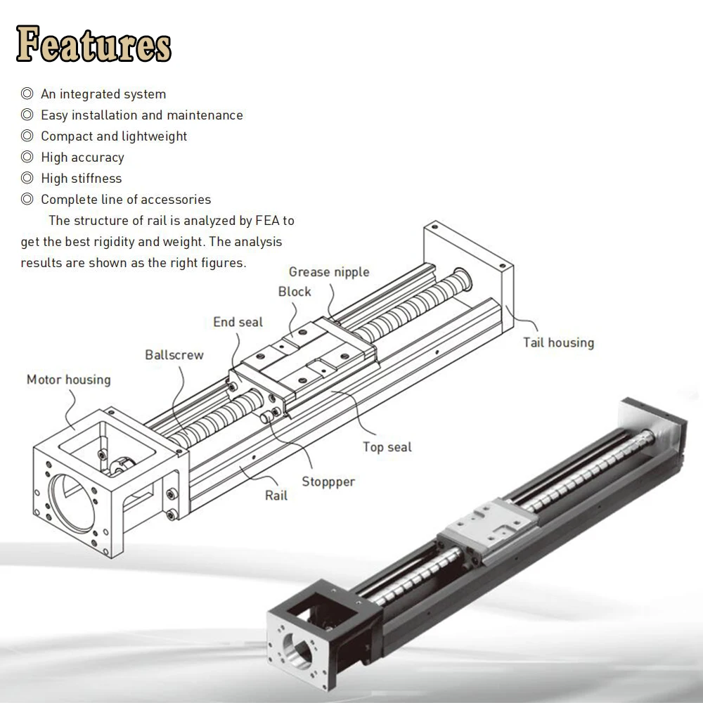 KK60 Steel based Single Axis Robot Linear Rail Stage Steel Sliding Table for Semiconductor Medical  XYZ Axis Repeatability ±0.01