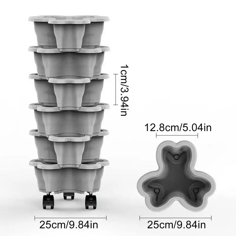 Tour de jardinage verticale à 6 niveaux avec roues – Optimisation de l'espace pour légumes, idéale p