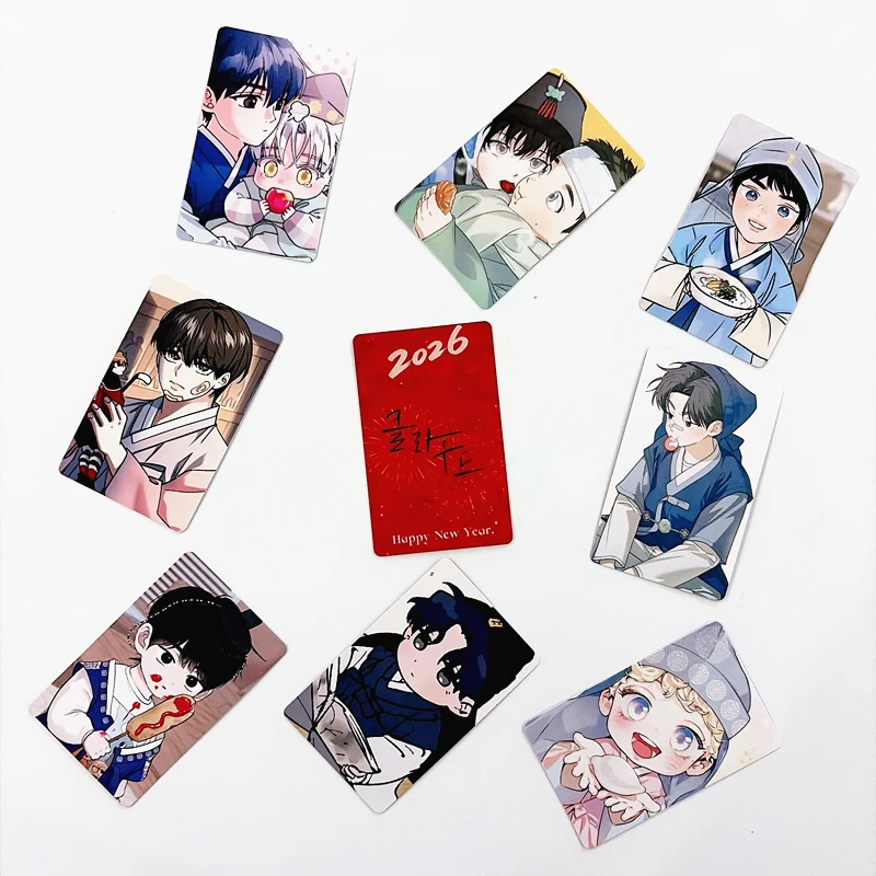 

9Pcs Korean Manhwa Holographic Lomo Cards 2026 New Year Merch Anime Photocards Collectible Postcards for Fans