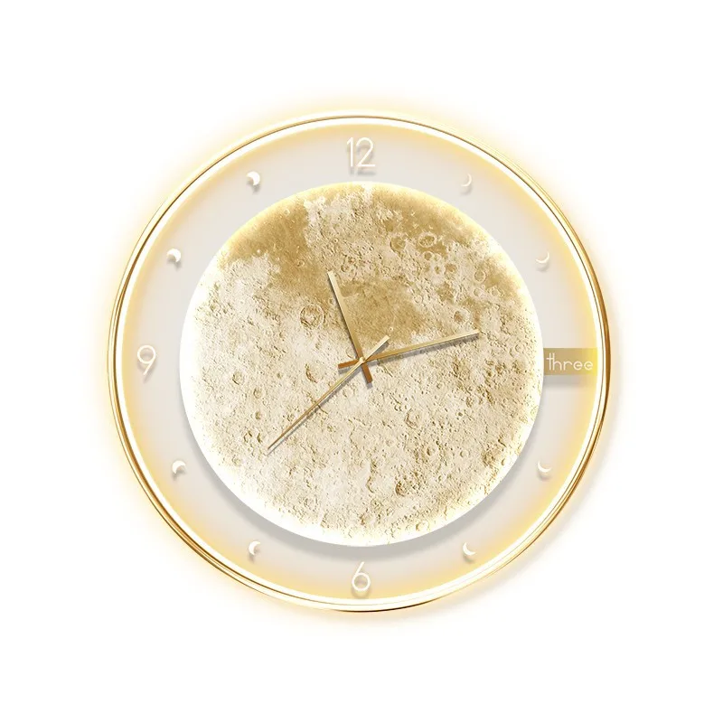 

Living room light luxury high-end, dining room wall clock creativity, clock wall lamp wall decoration