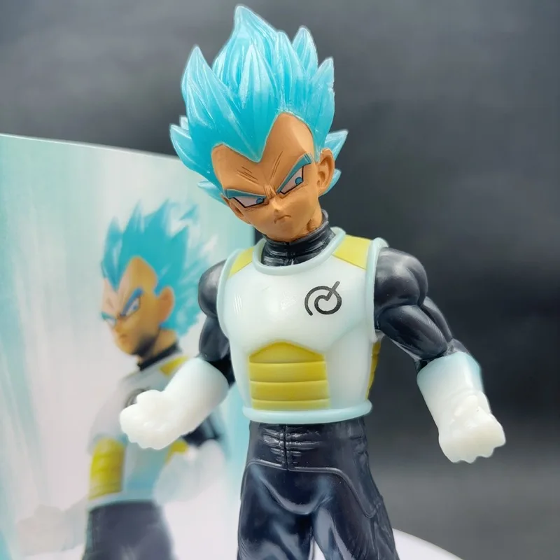 21.5cm Dragon Ball Super Saiyan Beijita Action Figure Handmade Blue Hair Sun Wukong Model Ornament Anime Collectible for Fans