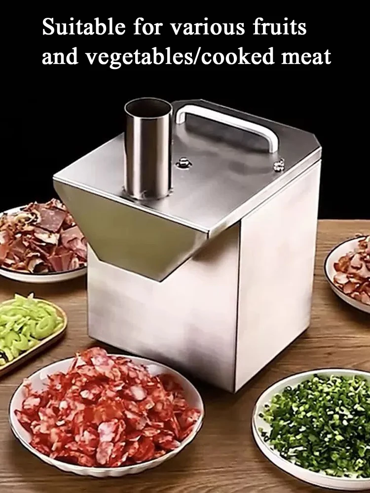 Trancheuse électrique de saucisses à coupe verticale à haute efficacité, Machine de découpe indispensable pour concombres, bacon, pommes de terre et Fruits