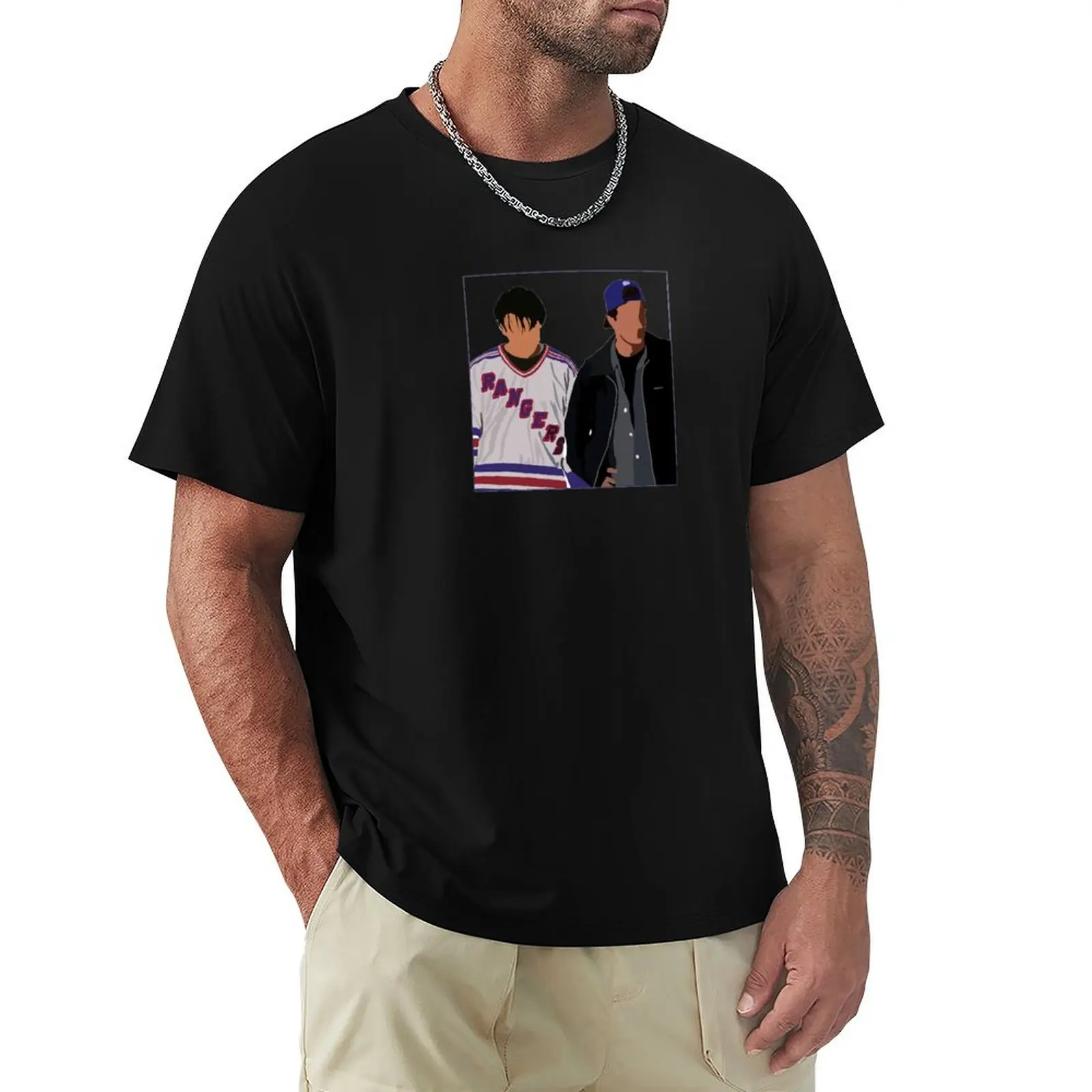 

Chandler and Joey Aesthetic Sticker T-Shirt luxury designer vintage t shirts tees mens fashion