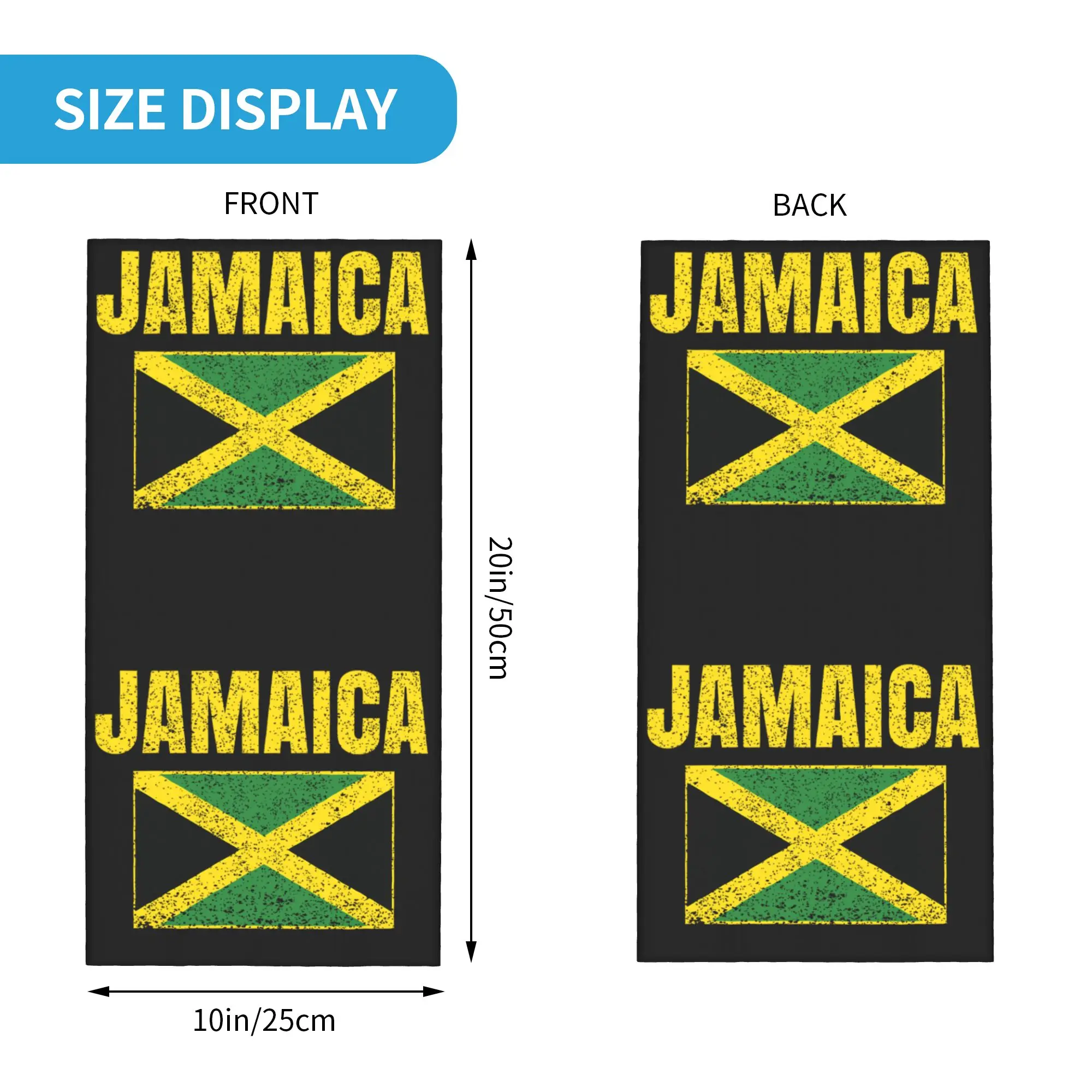 Jamaica Country Jamaican Flag Bandana Neck Warmer Women Men Winter Hiking Ski Scarf Gaiter  Face Cover