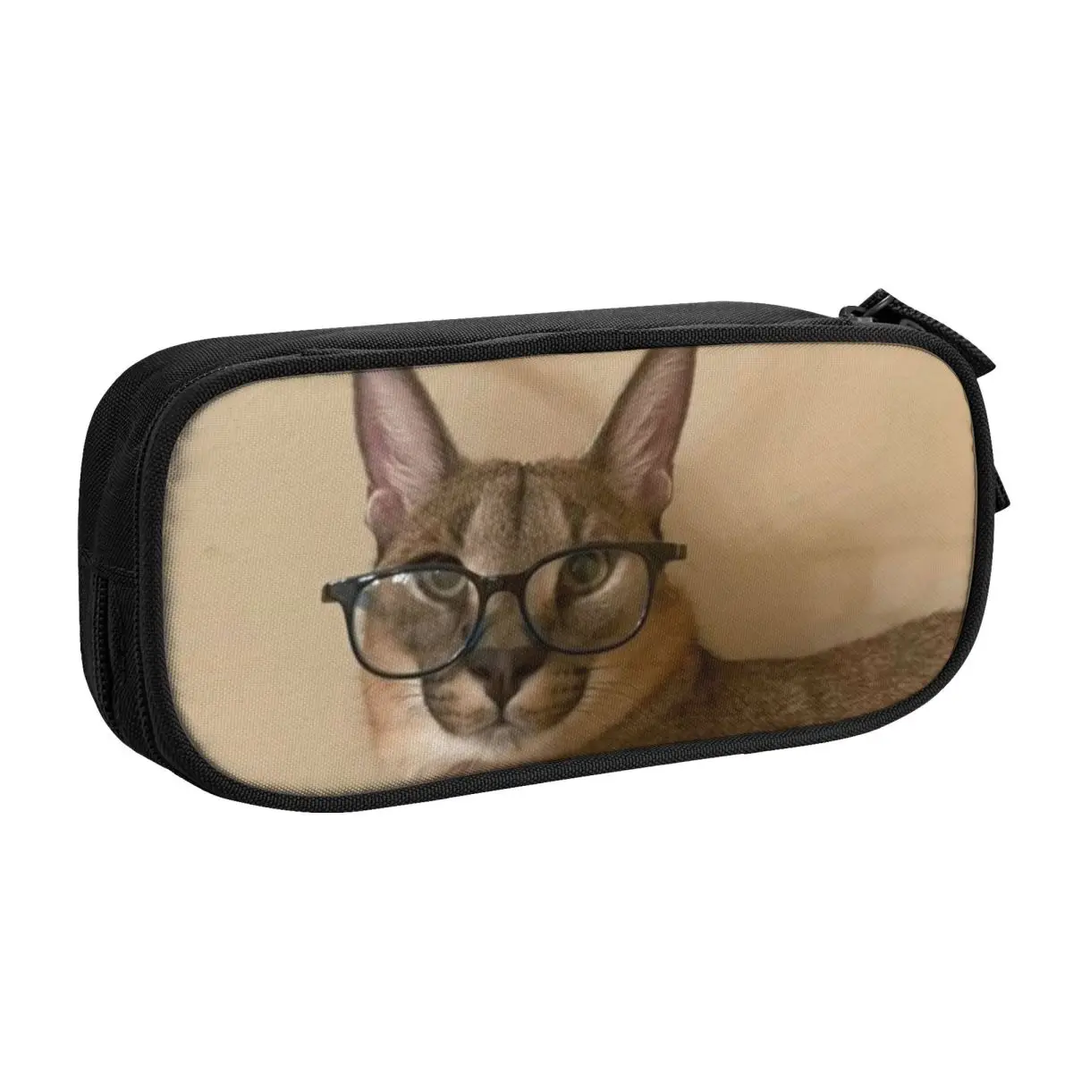 Funny Caracal Cat Floppa Meme Customized Korean Pencil Cases Girl Boy Large Storage Pencil Bag Pouch Students Stationery