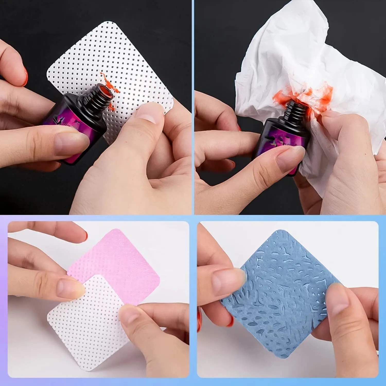 Lint Free Nail Wipes  Nail Supplies Nails Polish Remover Wipes Absorbent Soft Removal Tool for Nails Art