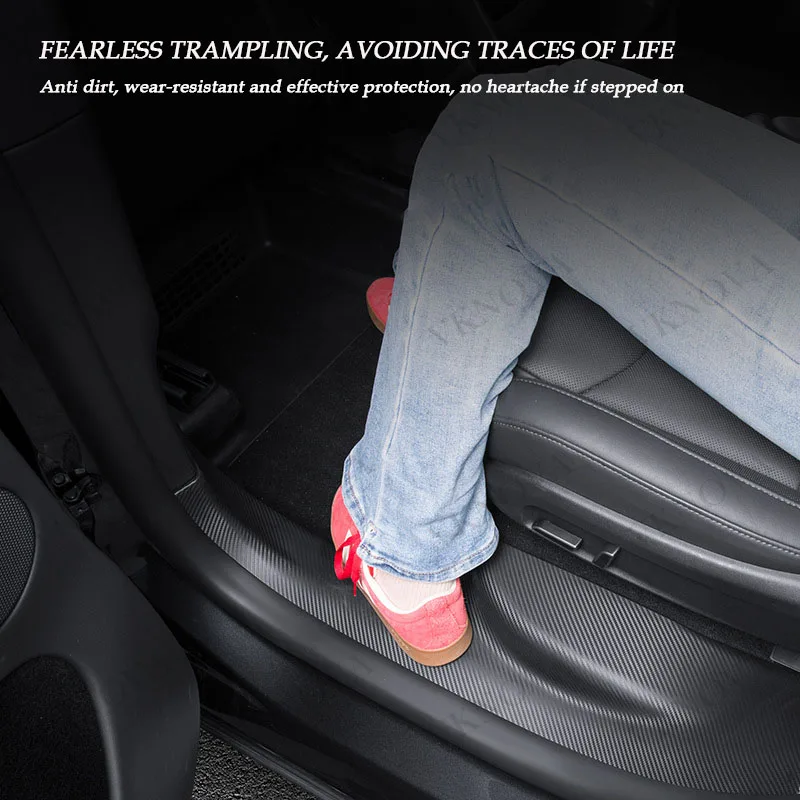 For Tesla Model YL 2026 TPE Front Rear Door Sill Protector Threshold Strip Waterproof Anti-kick Guard Panel Interior Accessories
