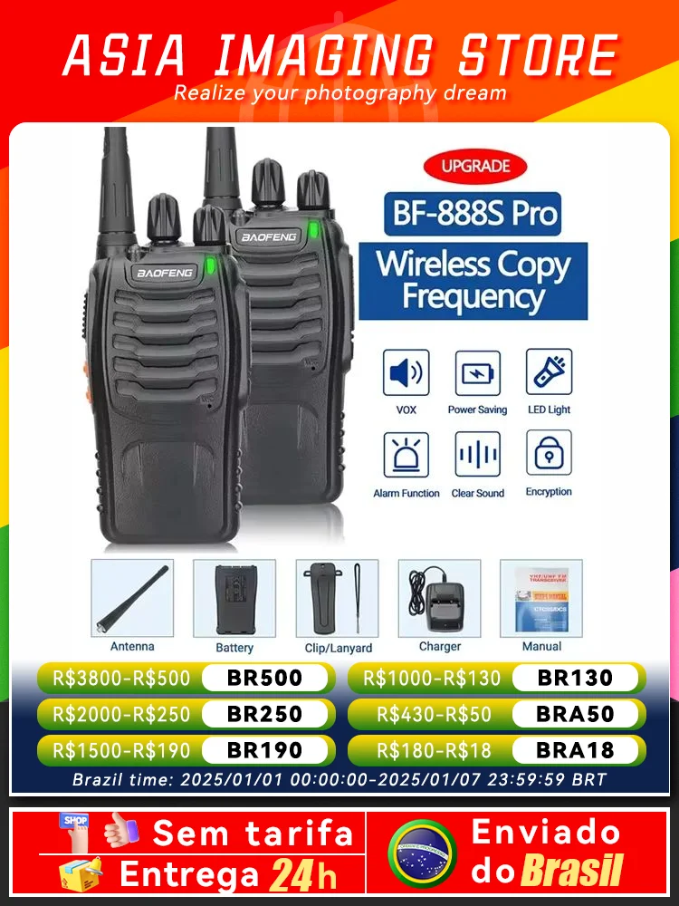 1/2 PCS Baofeng BF 888S Walkie Talkie UHF 400 470MHz 888s Long Range Two Way Ham Radios Transceiver for Hunting Hotel