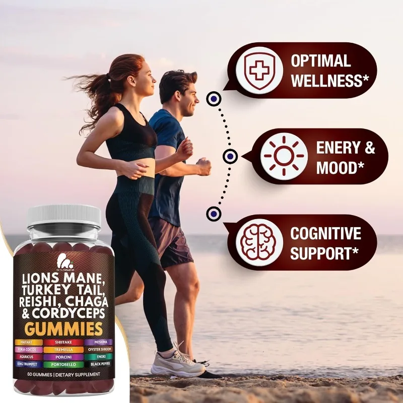 

Mushroom Lion Mane Supplement Soft Candy - Ganoderma lucidum, Cordyceps sinensis mushroom supplement