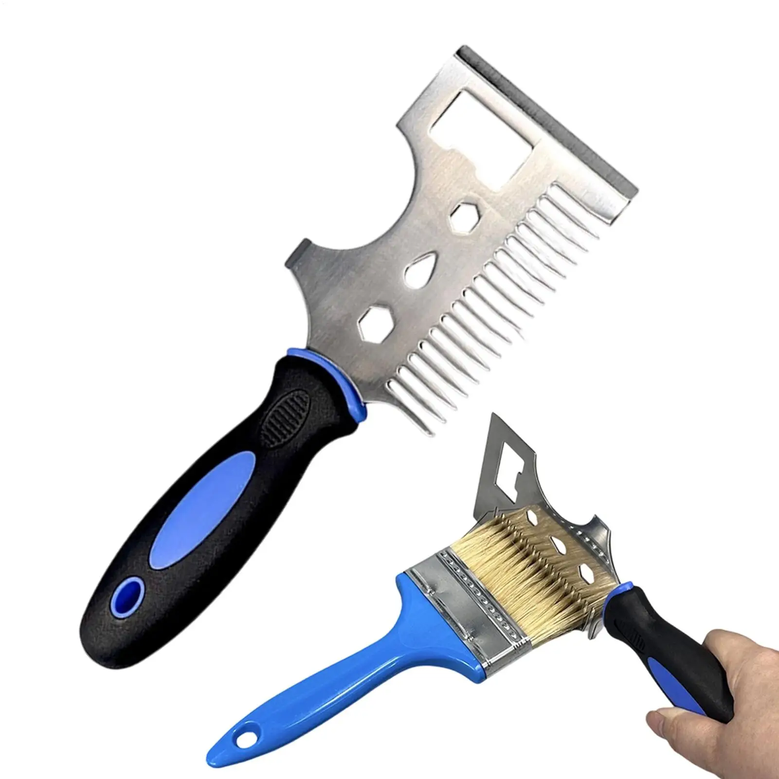 

Stainless Steel Paint Brush Roller Cleaner Ergonomic Non-Slip Grip Tool For Brushes Rollers & Trays, Multi-Purpose Cleaning Tool