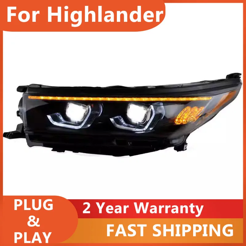 

Автомобильные аксессуары для Toyota Highlander: Фары головного света 2018 года, ДХО, указатели поворота, ближний и дальний свет, линзы проектора