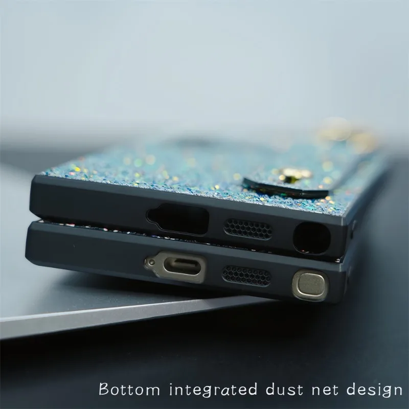 معصمه حلقة بريق تألق قضية الهاتف لسامسونج غالاكسي S24 S23 S22 S21 الترا زائد الوفير الزلزالية واقية قذيفة