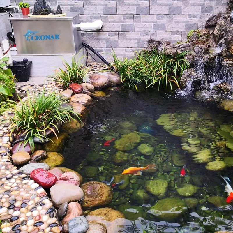 Indoor And Outdoor Large Fishpond Filter Customized Bio Filter Courtyard Rockery Stainless Steel Pond Filter