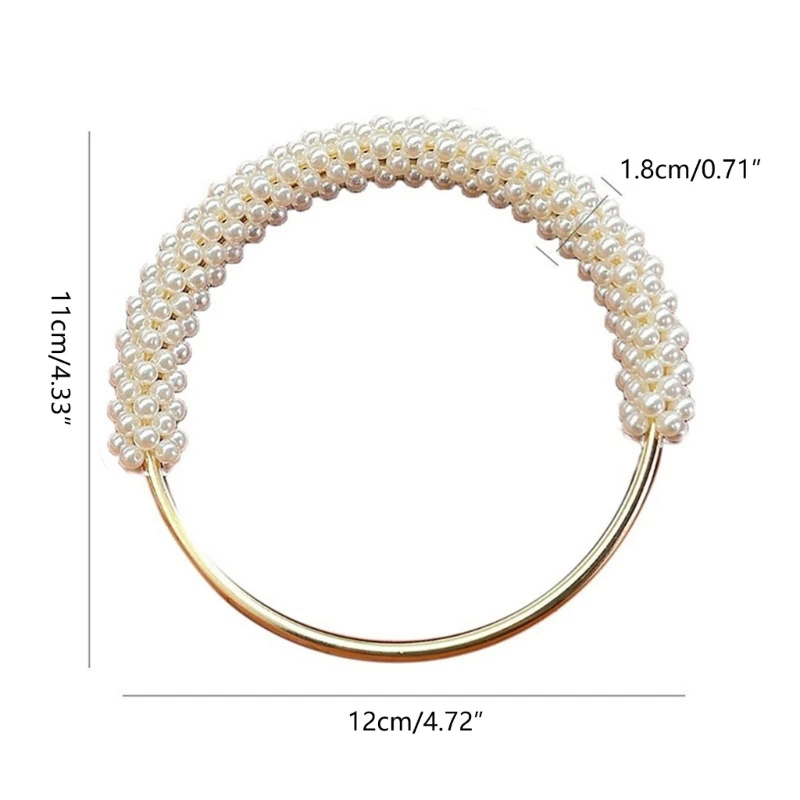 7 Colors Purse Pearl Handle Replacement Round Bag Handle Chain Clutch Handbag Purse Handle DIY Handmade Crochet Bag Accessories