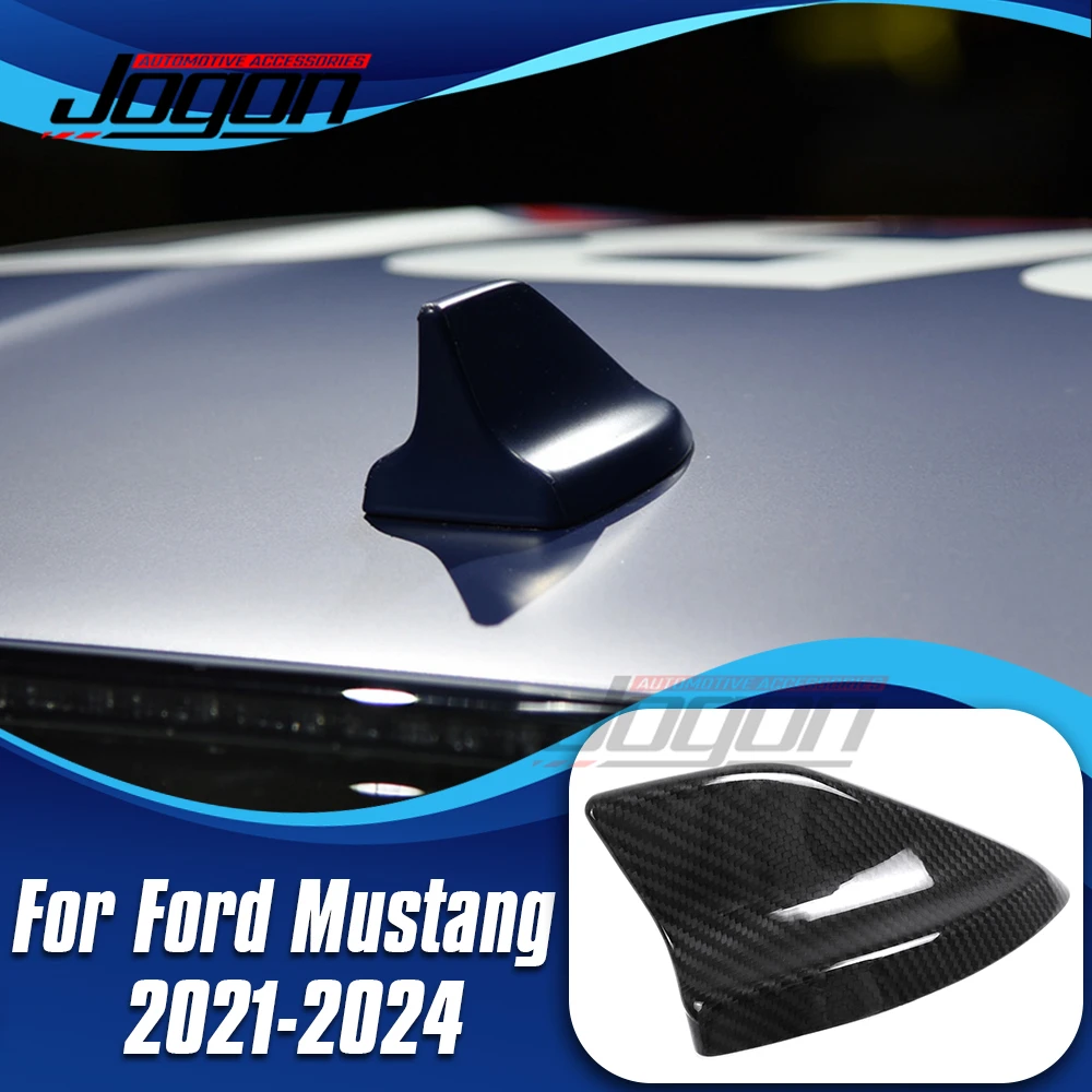 For Ford Mustang EcoBoost Dark Horse GT 2021-2024 Carbon Fiber Car Roof Antenna Aerials Stickers Shark Fin Styling Accessories