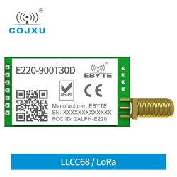 Lora LLCC68 868Mhz 915Mhz Draadloze Module 30dBm Lange Range10km Rssi Cojxu E220-900T30D SMA-K Uart Zender Ontvanger Semtech