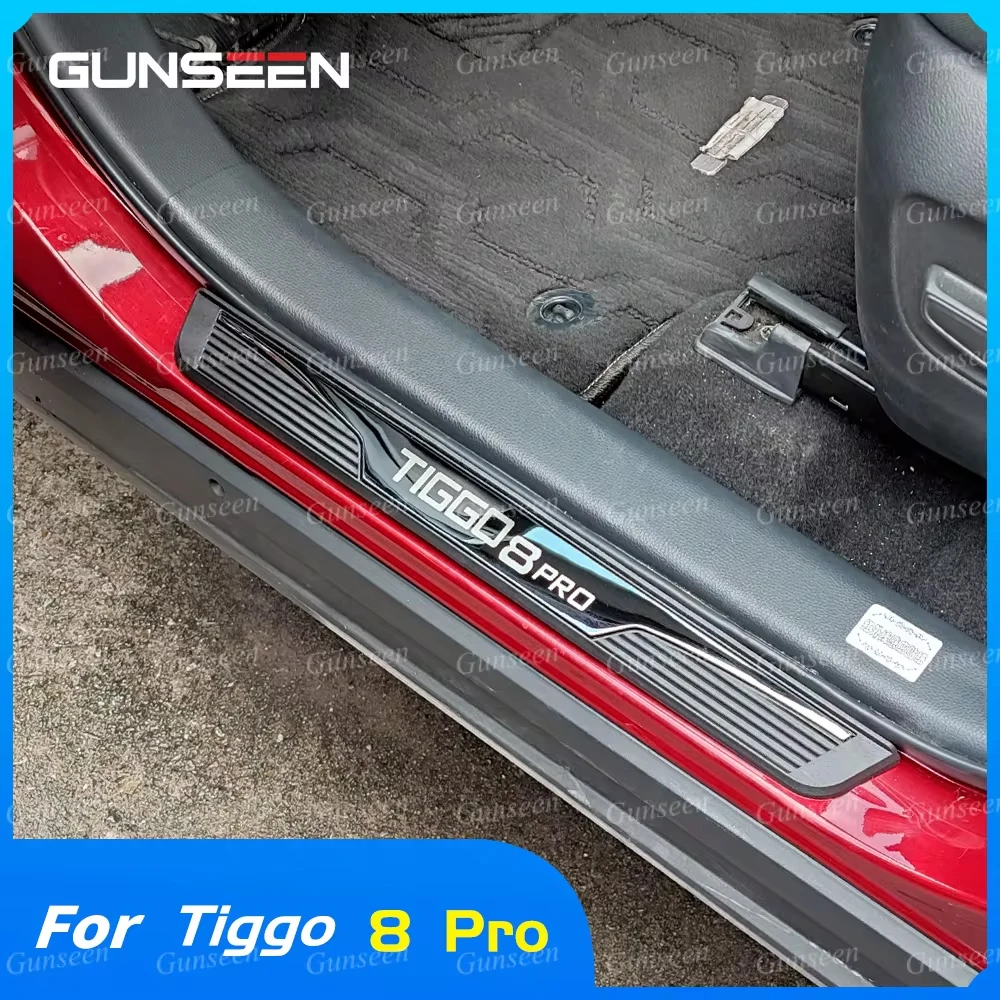 Car Accessories For Chery Tiggo 8 7 Pro Door Sill Pedal Protector Scuff Plate Thresholds Stickers Styling Trim 2020 2021 2022