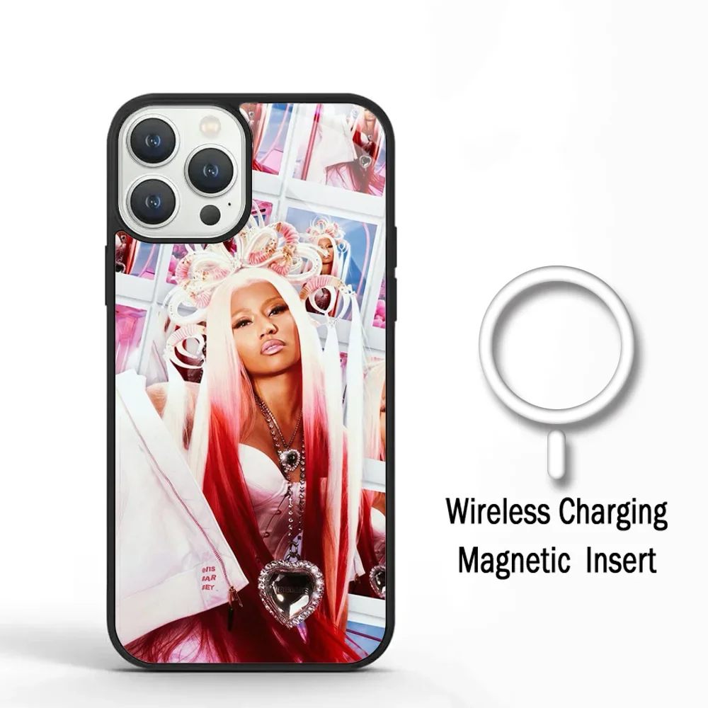 Singer N-Nicki M-Minaj Phone Case For IPhone 11 12 13 14 15 Plus Pro Max Mirror Acrylic Cover For Magsafe Wireless Charging