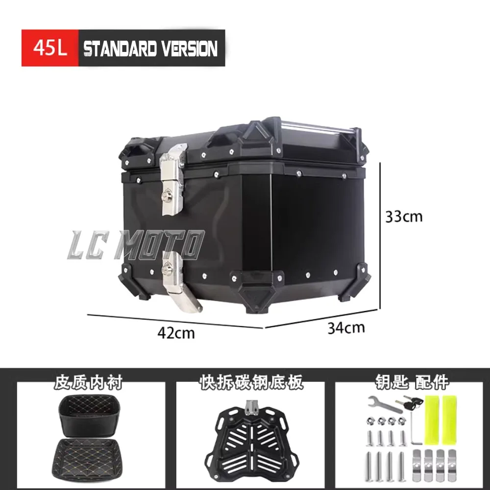 

Motorcycle Aluminum Alloy Tail Box Rear Tail Box Scooter 45L Tail Box Universal For HONDA ZONTES QJMOTO CFMOTO