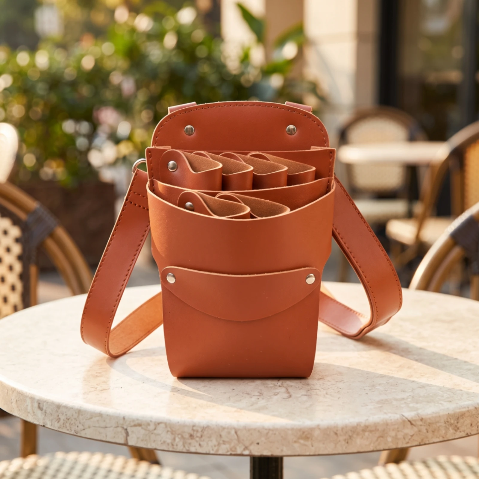 Salon Tool Bag with Strap Easy to Clean Hairdresser Tool Bag Waist Pouch with Belt Multi-Pocket Barber Carrier Compact