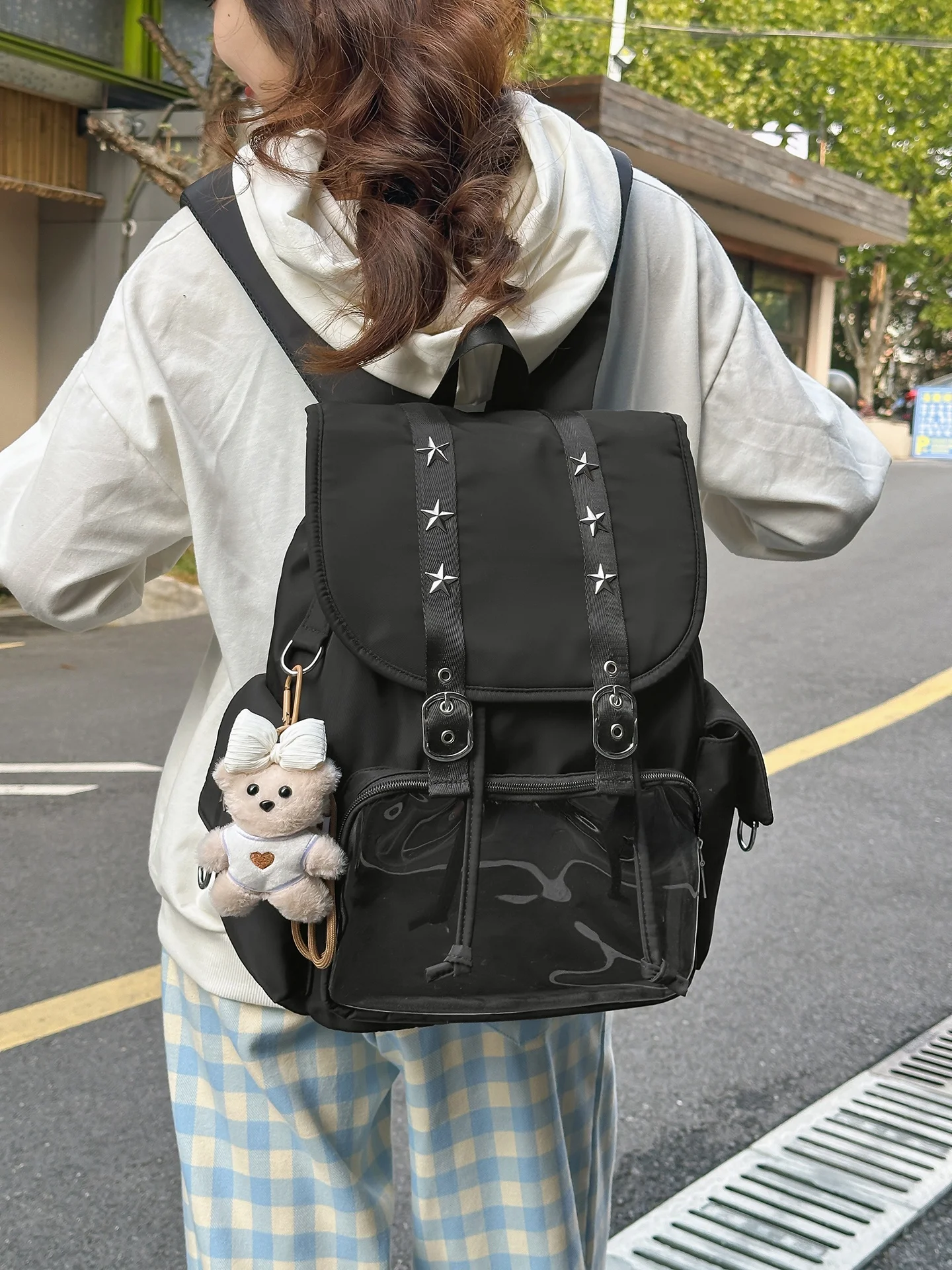 

Retro Camouflage Large Capaci Casual Bapa for College Students Women's Bapa High Aesthetic Value School Bag