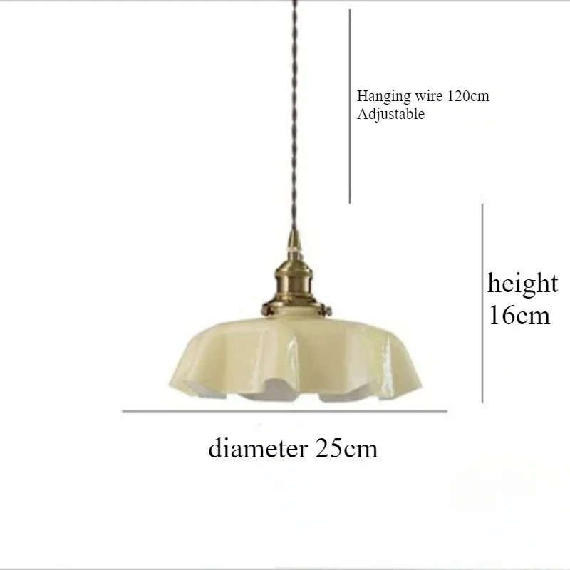 Japanese Style Creative Copper Glass Pendant Light Bar Counter Hallway Entrance Hall Lighting Fixture - Image 4