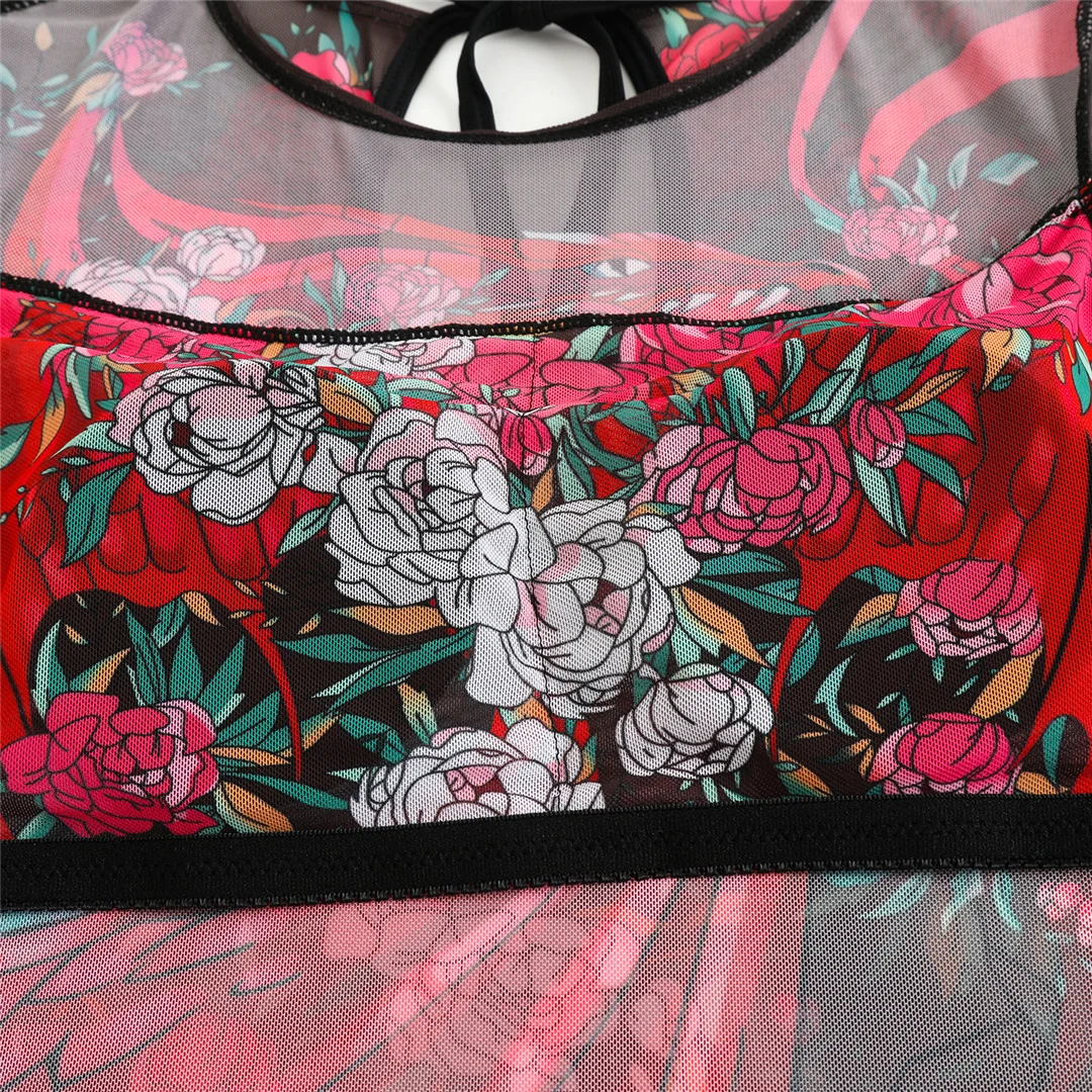 S - XXL 3-teiliges Set, neues, bedrucktes, langärmeliges Badeanzug-Set mit Hose, Sarong, Damen-Badebekleidung, einteiliger Badeanzug, Damen-Badeanzug, Badeanzug V7180 – Detail 34