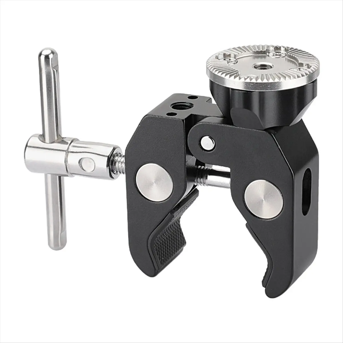 《Factory Direct》Multi-Purpose Super Crab Clamp with M6 Female Thread & 3/8In-16 Threaded Holes for Photography Tripod Leg Handra