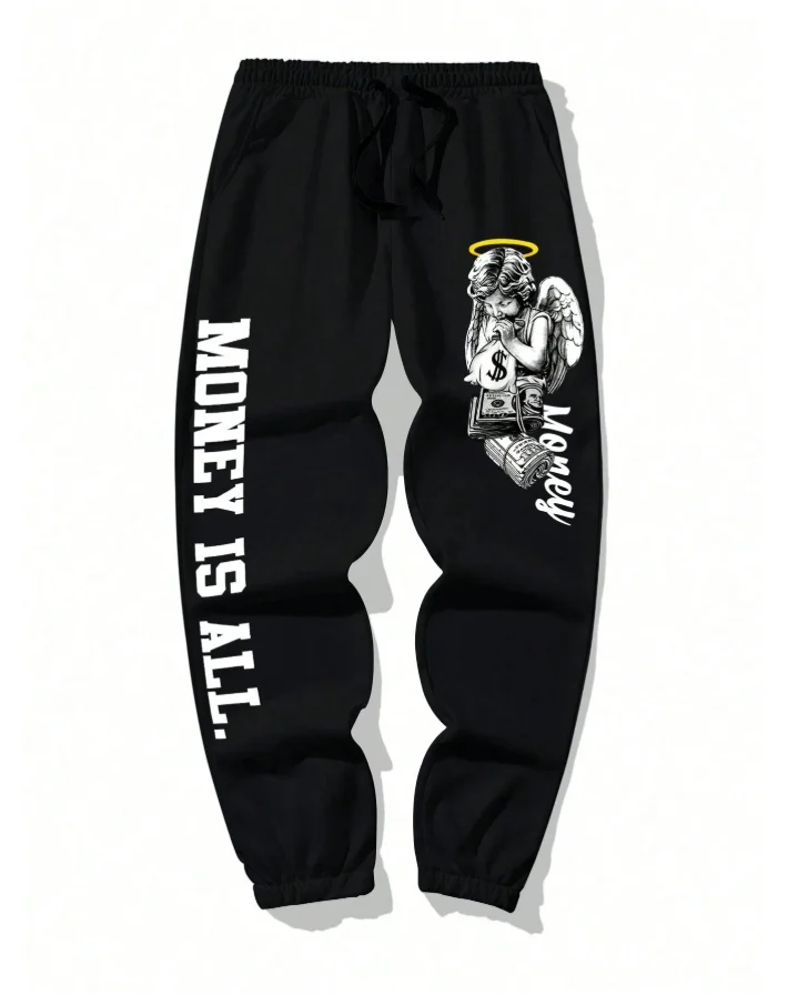 25/26 Latest Trendy Men's English Alphabet Trendy Brand Fashion Sanitary Pants Autumn/Winter Street Adult Pants