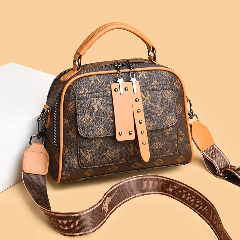 

Chic European American Vintage Bag - Women’s Printed Small Square Crossbody, Shoulder & Handheld Bag with Spacious Design