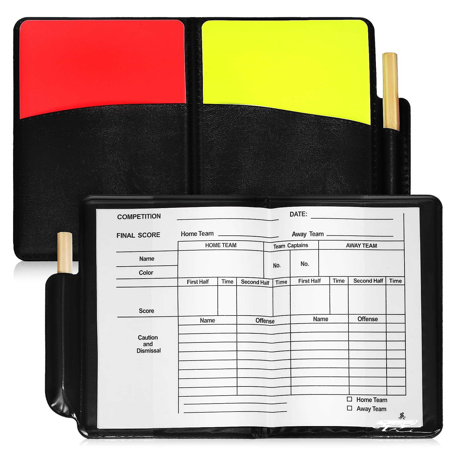 2 Set di carte rosse e gialle Carte da arbitro standard Accessorio da calcio Maglia da baseball Kit di forniture per calcio Sport professionisti