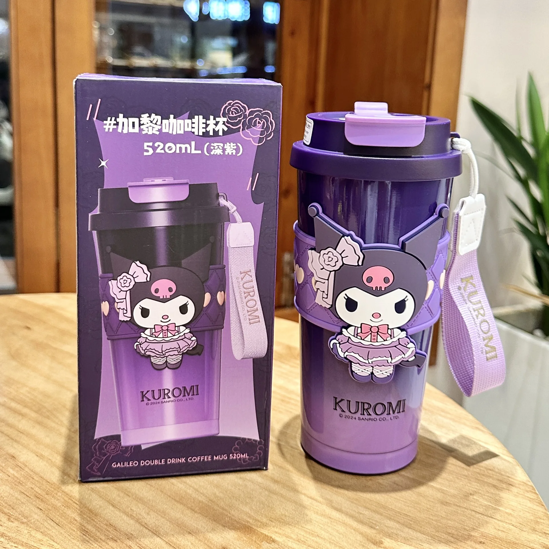 Chica 520Ml Sanrio Hello Kittys 316 Material taza térmica Kawaii Kuromi Cinnamoroll botella de agua de café vaso doble para beber