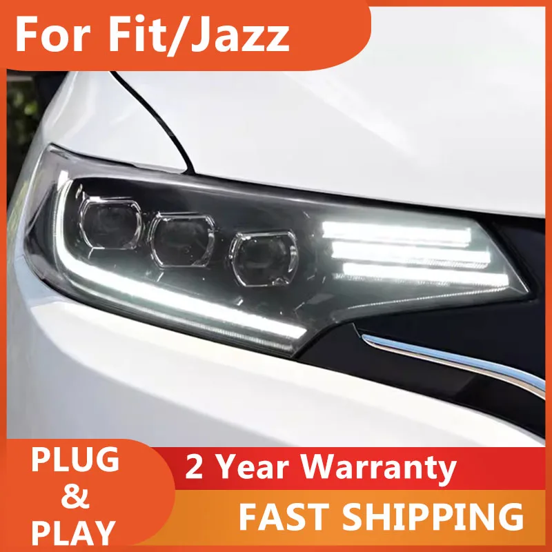 

Car Accessories for Honda Fit Head Lamp 2014-2018 Jazz Headlamp DRL Dynamic Turn Signal High Beam Projector Lens