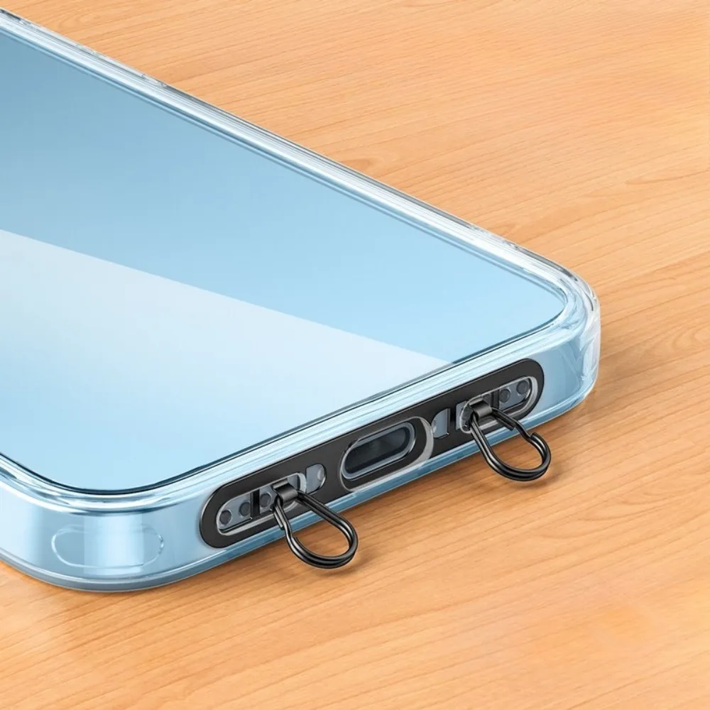 Metal Phone Hanging Tether Tab Upgraded Double Buckle Hole Ring Cell Phone Lanyard Patch Strap Replacement Part For iPhone Cases