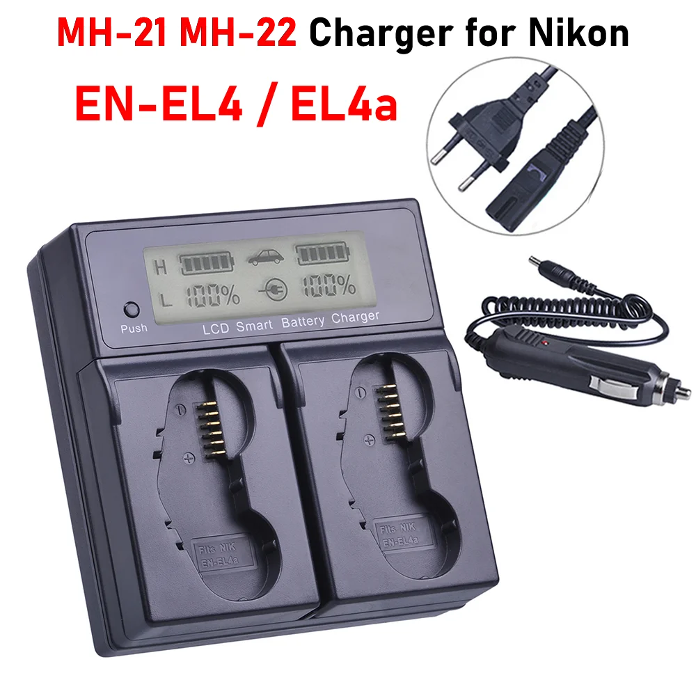 

EN-EL4 Battery Charger MH-22 MH-21 Quick Charger for Nikon F6 D3 D3S D3X D2H D2Hs D2X D2Xs EN-EL4a EN-EL4 Charger