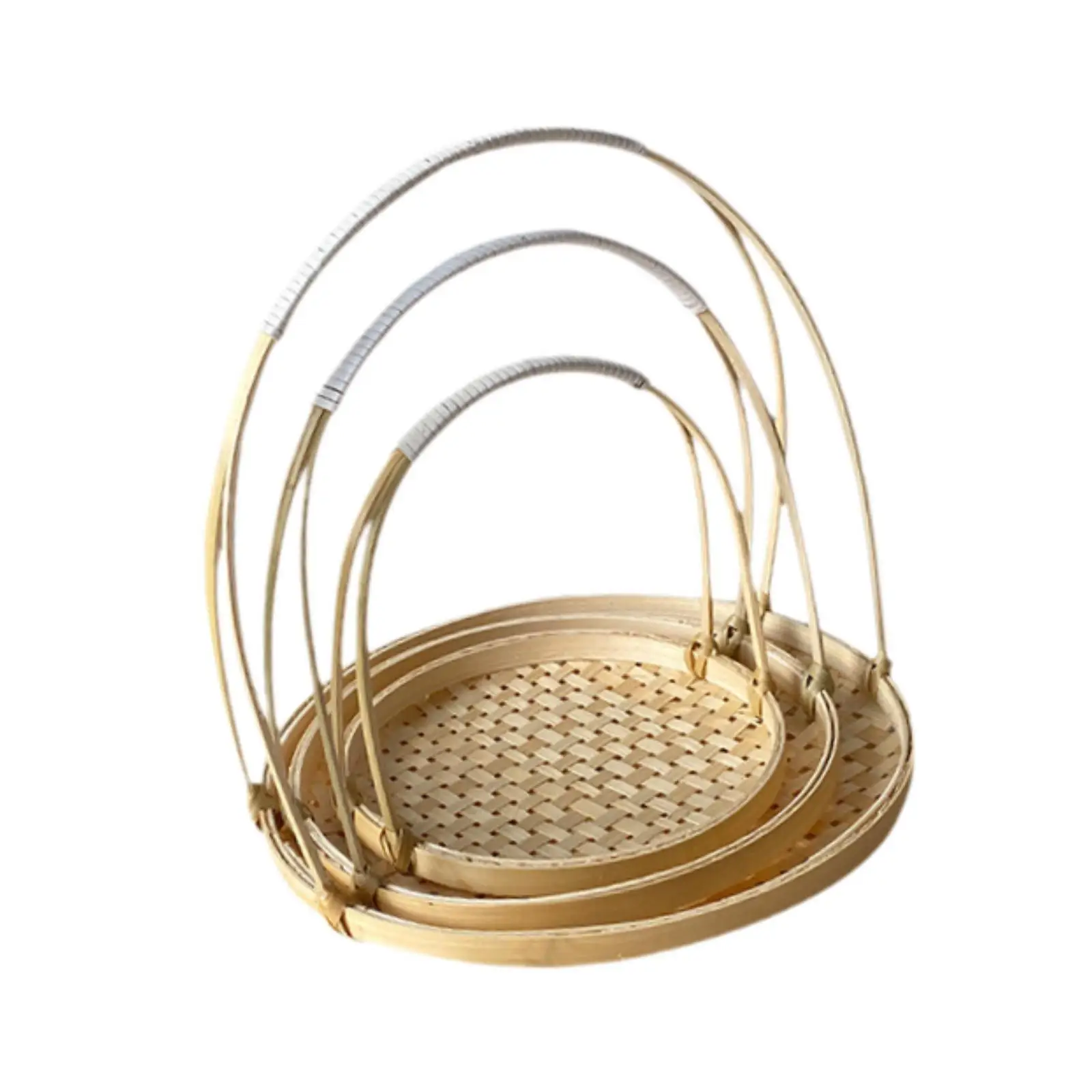 

3 Pieces Woven Fruit Basket Versatile Food Storage for Kitchen Table