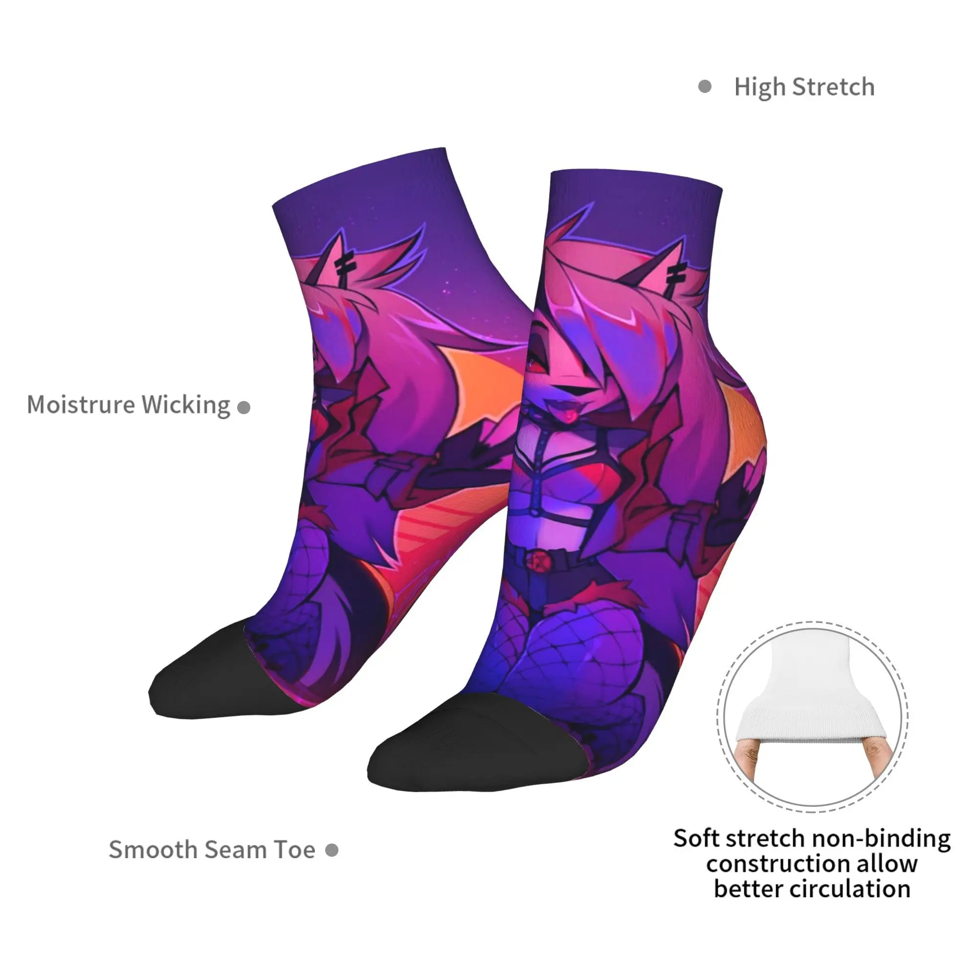 جوارب Loona Collage Helluva Boss Anime جوارب Harajuku ملحقات جوارب لجميع المواسم لهدايا عيد الميلاد للجنسين