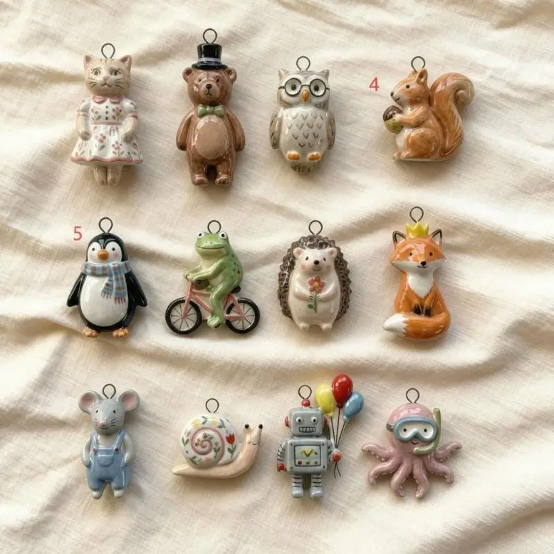 1Pcs Color Preserved Stainless Steel DIY Jewelry Necklace Bracelet Accessories Cartoon Owl Squirrel Hedgehog Charms Pendant
