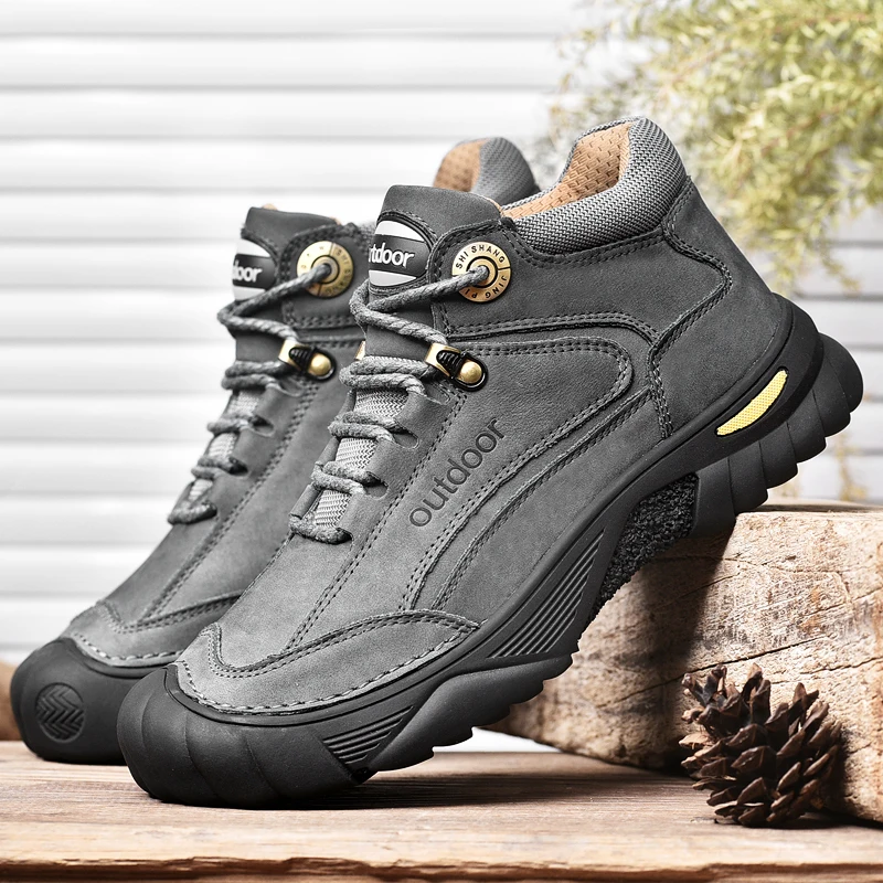 Botas senderismo hombre piel vacuno impermeable antideslizantes HIKEUP - imagen 2
