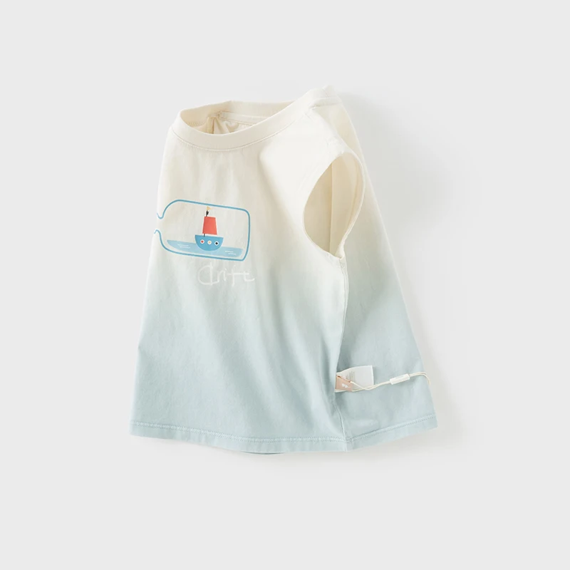 Dave Bella Boys Summer T-shirt Tank Casual Sleeveless Vest for Children Cute Printed Cute Brother Clothes Casual Kids DB2251390