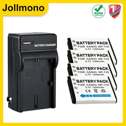 1200mAh NP-110  CNP-110 CNP110 Battery + Charger for CASIO EX-ZR10 ZR15 ZR20 ZR50 ZR55 ZR60 Z2000 Z2300 Z3000 fit NP-160