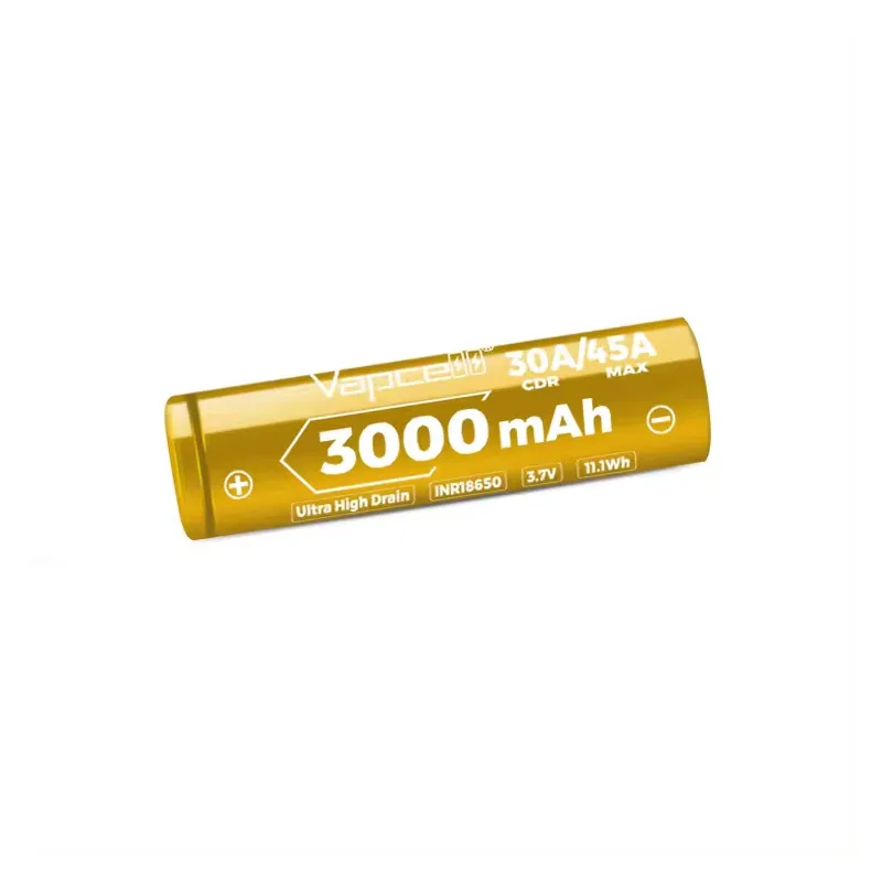 Original Vapcell INR 18650 Battery 3000mAh CDR 30A Max 45A High-power Rechargeable Lithium-ion Batteries 18650 For Flashlight