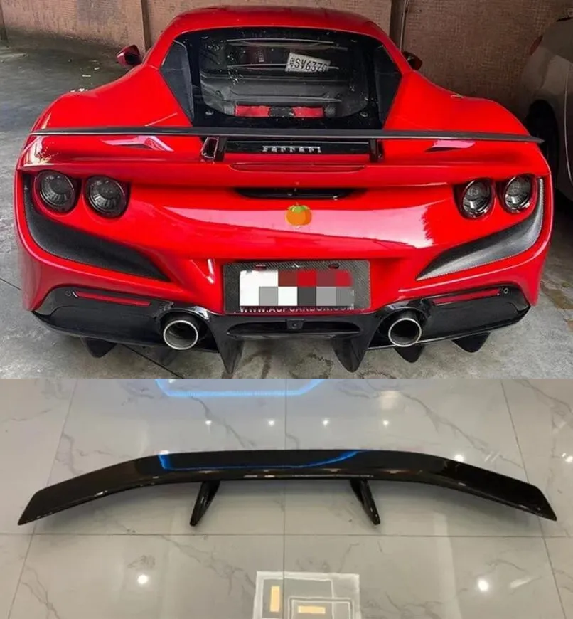 

For Ferrari F8 2019 2020 2021 2022 2023 Real Carbon Fiber Rear Trunk Wing Tail Spoiler GT Body Kit