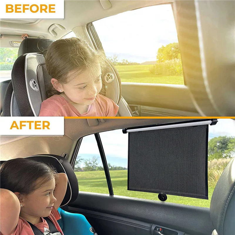 4Pcs 40X45CM Sun Protection Car Retractable Car Sun Shade Side Sunproof Car Cover Sunshade Window Cover Curtain
